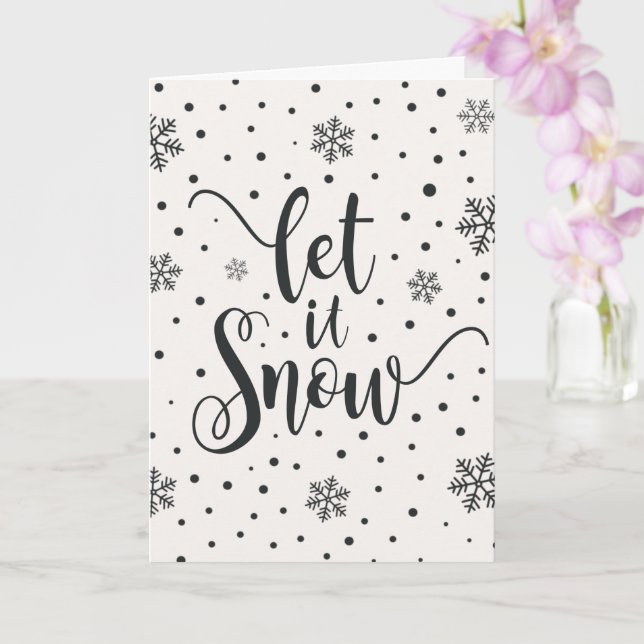 Let It Snow Caligrafía Navideña | Tarjeta de Felic (Orquídea)