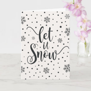 Let It Snow Caligrafía Navideña   Tarjeta de Felic