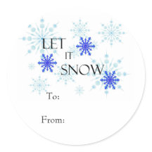 "Let it Snow" (Que nieve) Etiquetas de Pegatina de