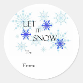 "Let it Snow" (Que nieve) Etiquetas de Pegatina de