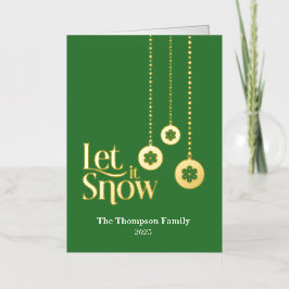 "Let it Snow" (Que nieve) Tarjeta de vacaciones de