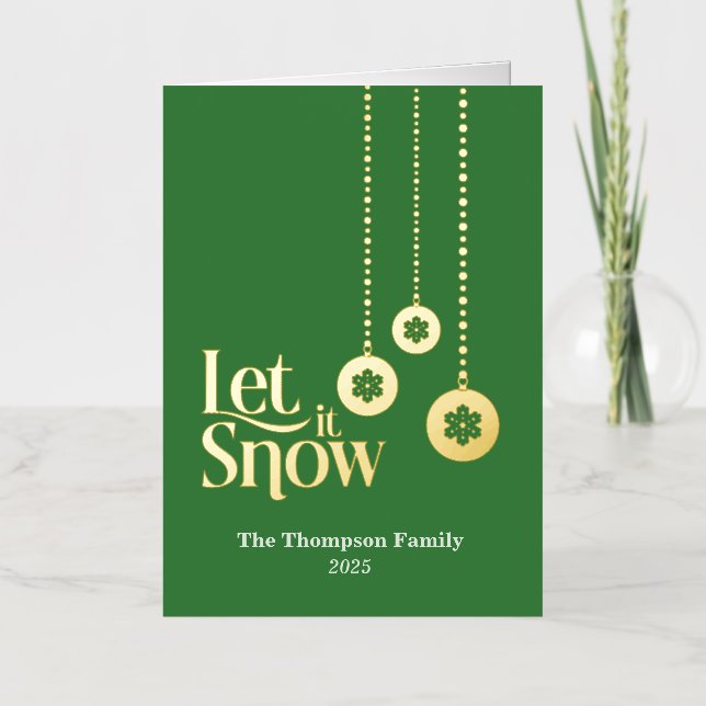 "Let it Snow" (Que nieve) Tarjeta de vacaciones de (Anverso)
