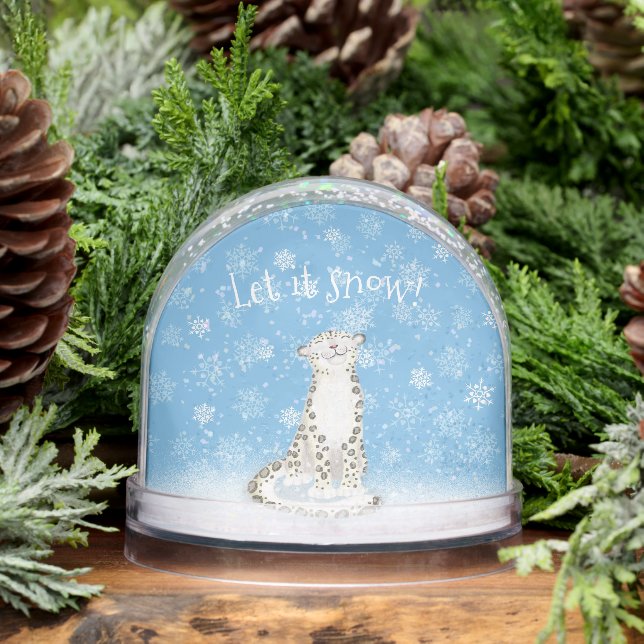 Let it snow! Snow leopard Christmas snow globe (Invierno)