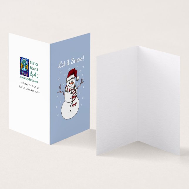 "Let it Snow" Snowman tarjeta de felicitación *set (Interior y exterior)