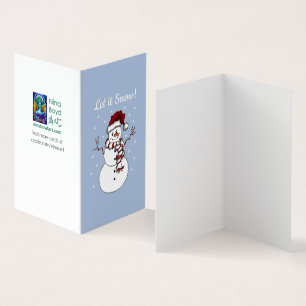 "Let it Snow" Snowman tarjeta de felicitación *set
