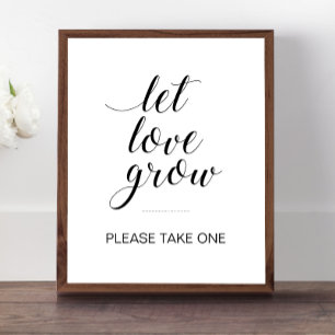 Let Love Grow Señal de Regalos Botánicos para Boda
