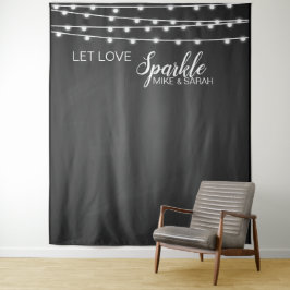 Let love sparkle photo Booth banner Tapiz