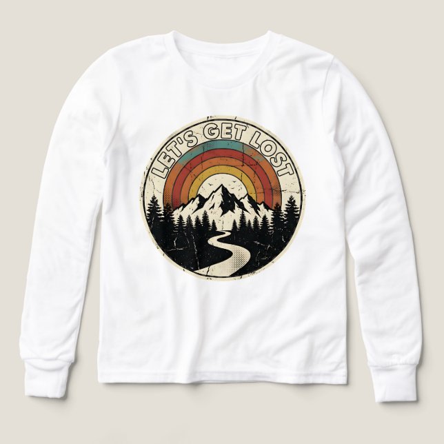 Let’s Get Lost Retro Mountain Adventure Outdoor (Diseño frontal)