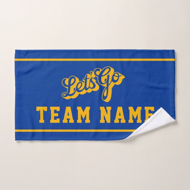 Let’s Go Personalized Team Rally Blue and Gold (Toalla de mano)