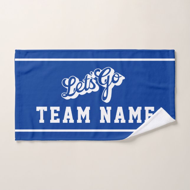 Let’s Go Personalized Team Rally Blue and White (Toalla de mano)