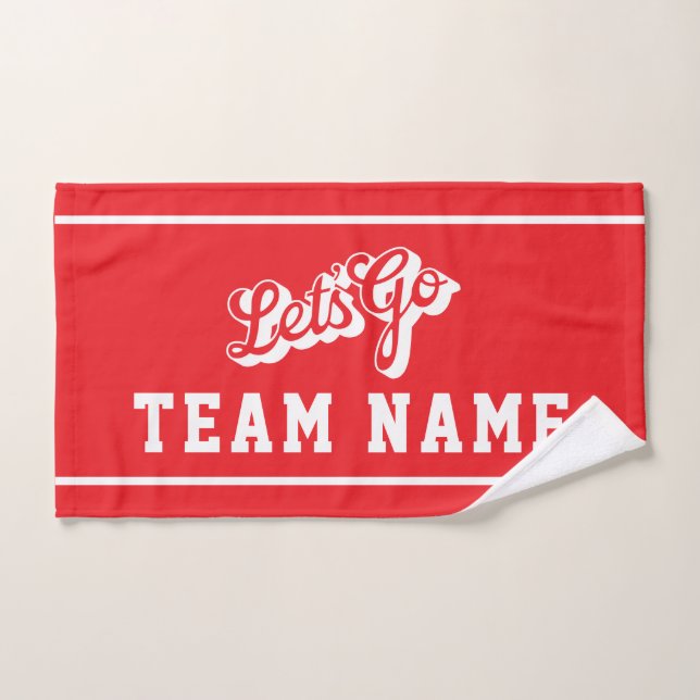 Let’s Go Personalized Team Red Blue and White (Toalla de mano)
