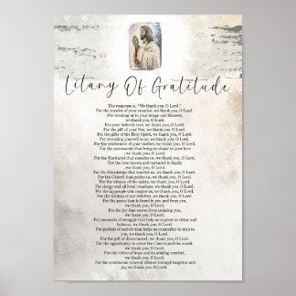Letanía de Arte de Impresión de Pared de Oración d