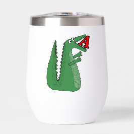 Letra A Alligator Baby Bodysuit. Alpe animal