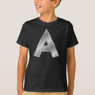 Letra a camiseta orgánica de ropa estadounidense