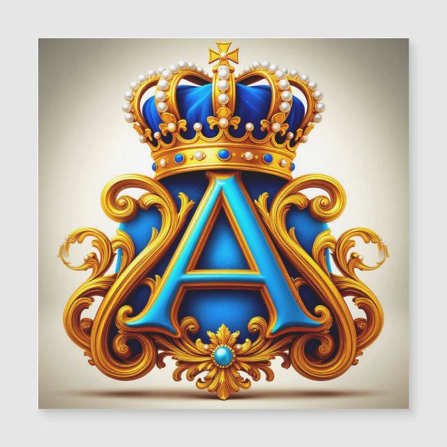 Letra A Dorada Ornamentada Con Diseño De Marco De  (Anverso)