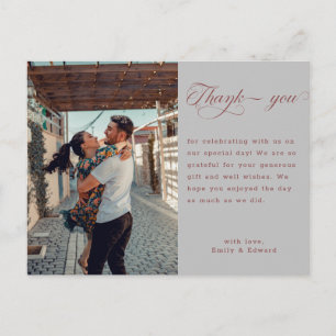 Letra a Mano Elegante Tarjeta de Foto de Boda Mode