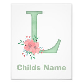 Letra acuarela personalizada Imprimir foto de L