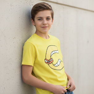 Letra alfabeta c de camiseta