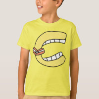 Letra alfabeta c de camiseta