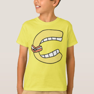 Letra alfabeta c de camiseta