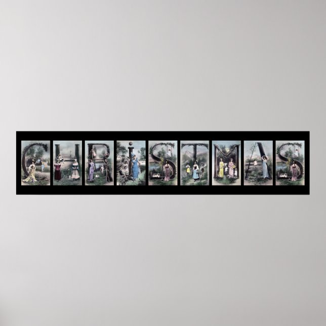 Letra alfabeta navidad arte Poster (Frente)