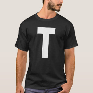 Letra alfabeta t camiseta
