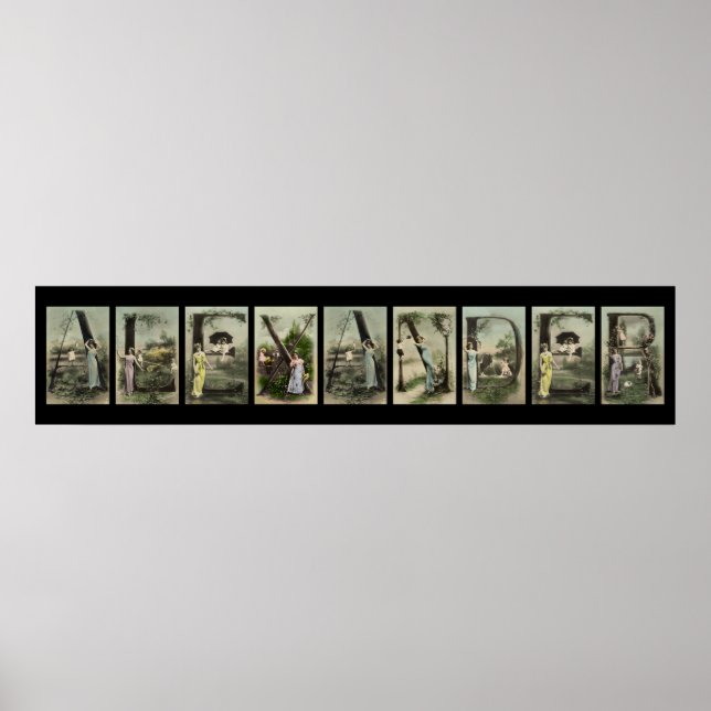 Letra alfabeta vintage nombre arte (Frente)