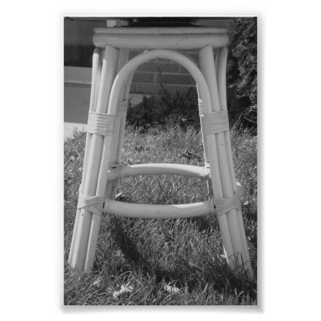 Letra alfabética fotografía A7 blanco y negro 4x6 (Frente)