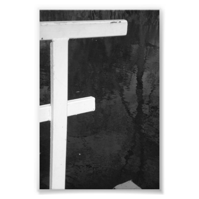 Letra alfabética fotografía F8 blanco y negro 4x6 (Frente)