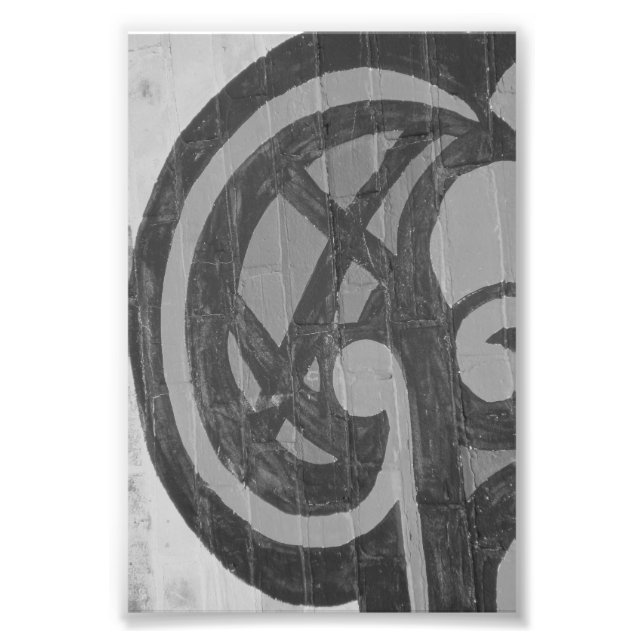 Letra alfabética fotografía G4 negro y blanco 4x6 (Frente)