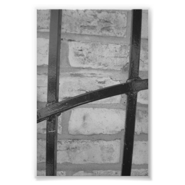 Letra alfabética fotografía H4 negro y blanco 4x6 (Frente)