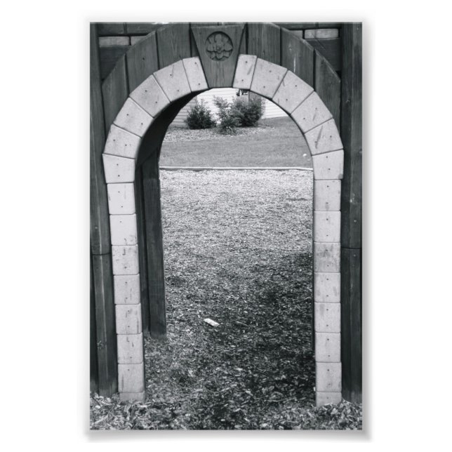 Letra alfabética fotografía N2 blanco y negro 4x6 (Frente)
