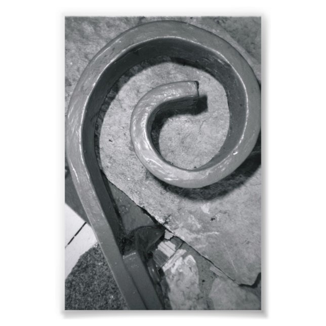 Letra alfabética fotografía P2 blanco y negro 4x6 (Frente)