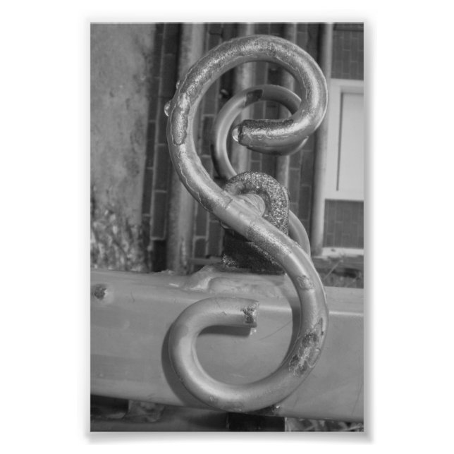 Letra alfabética fotografía S5 negro y blanco 4x6 (Frente)