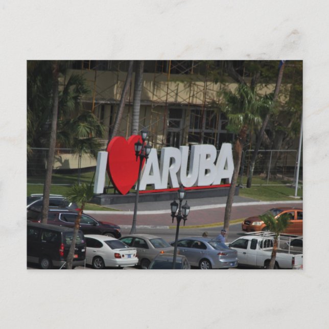 letra "Amo Aruba", Fotografía, Tarjeta postal (Anverso)