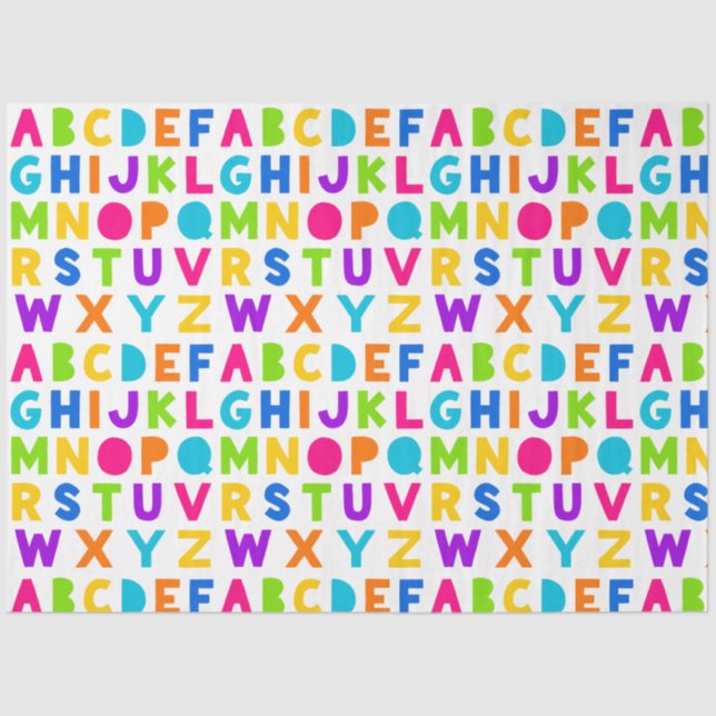 Letra arco iris bloque papel de tejido alfabético (Anverso)