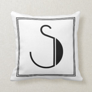 Letra Art Deco S almohada monogramada