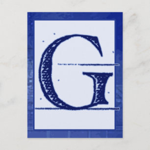 Letra azul "G" tipografía tarjeta de bandera