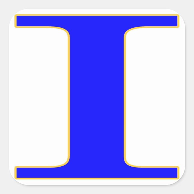 Letra azul i Pegatina (Anverso)