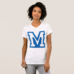 Letra azul M camiseta femenina