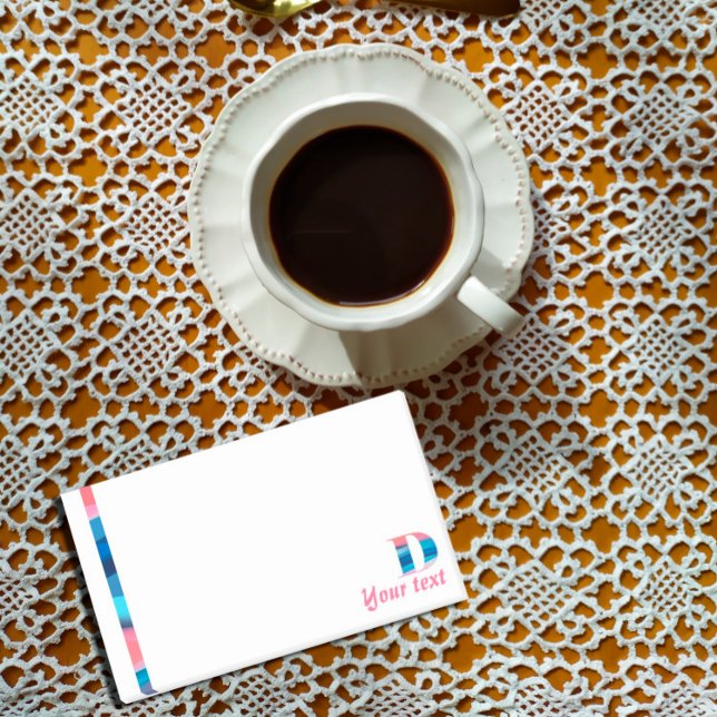 Letra azul monograma de coral D notas posteriores (Subido por el creador)