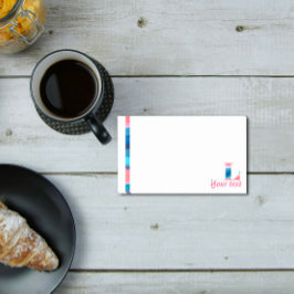 Letra azul monograma de coral L notas