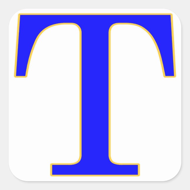 Letra azul T Pegatina (Anverso)