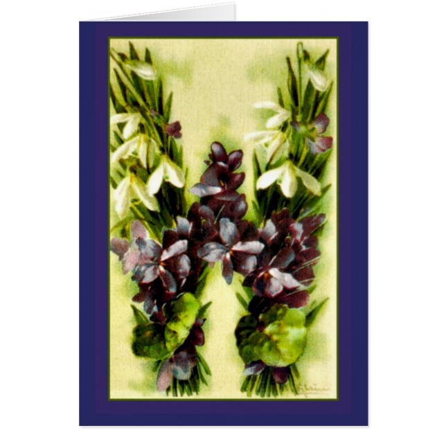 Letra azul W de las violetas del alfabeto de la (Frente)