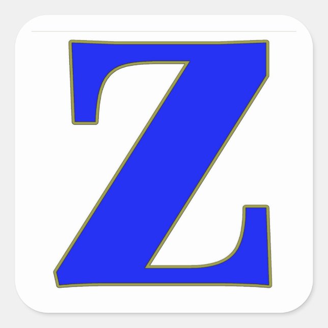 Letra azul Z Pegatina (Anverso)
