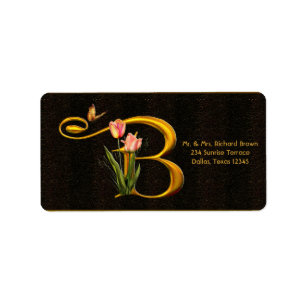 Letra B Monograma Etiquetas de dirección de maripo