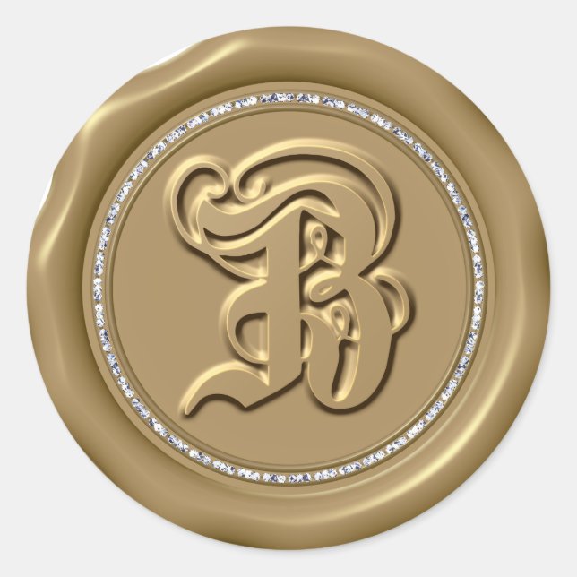 *~* Letra B Pegatinas de sellos de cera de lana de (Anverso)