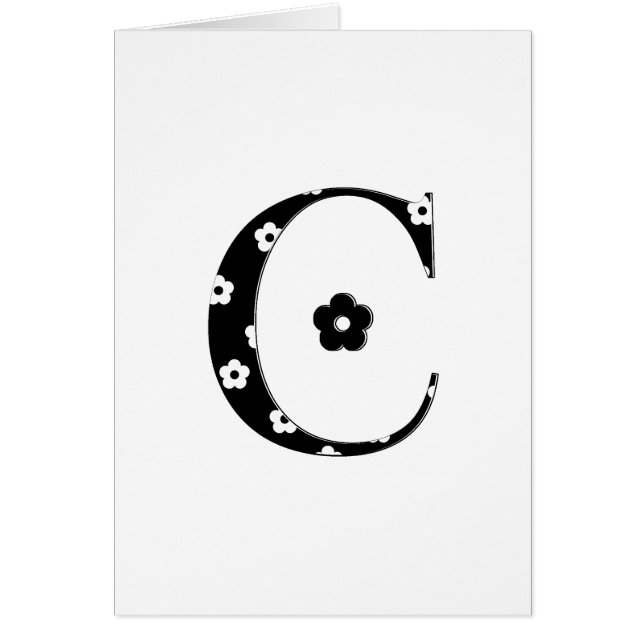 Letra C con patrón de flor (Frente)