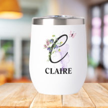 Letra C de Monograma de Nombre Personalizado con E