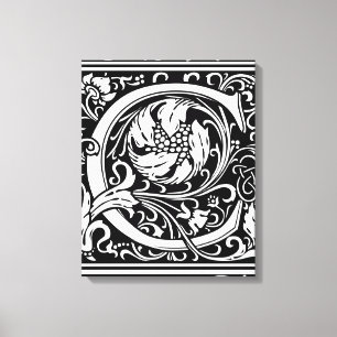Letra C Monograma Arte Nouveau Medieval